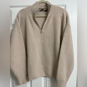 Jenni Kayne 100% Cashmere Half Zip Sweater